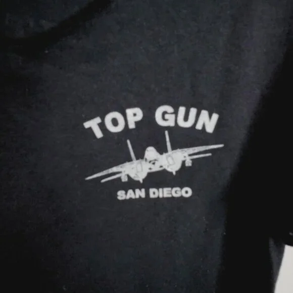 Top Gun San Diego Upcycled Retro Vintage Black Tee S - Picture 2 of 7